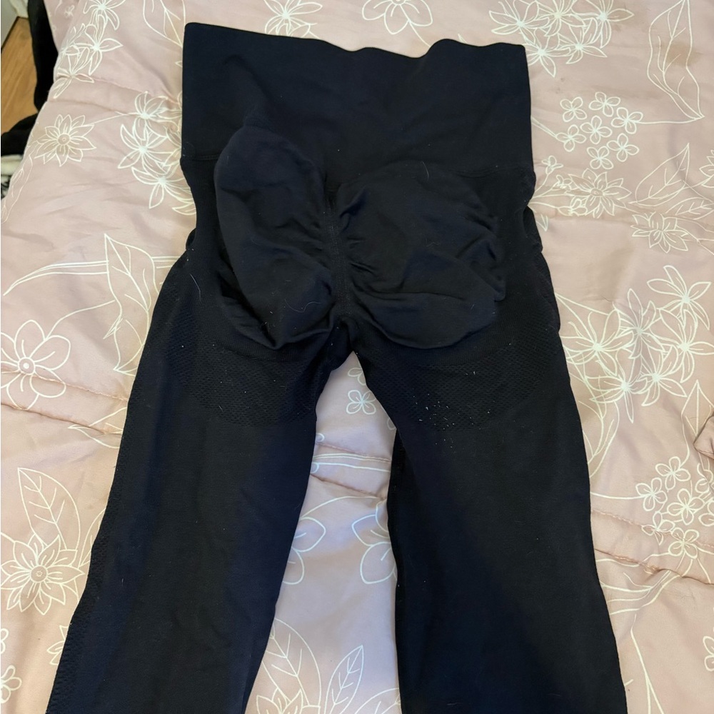 Athletic Works Black Kids Leggings with Bow Accent
